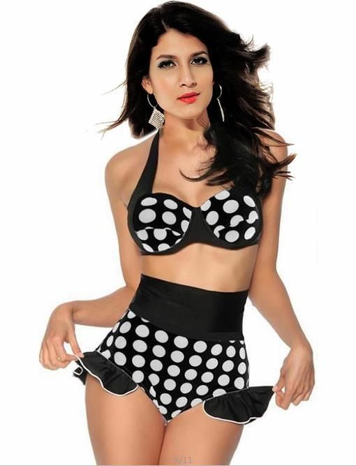 Polka Dot Bikini Black